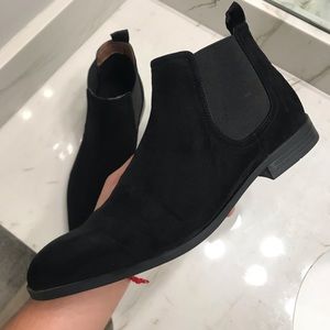 Black Suede Chelsea Boots